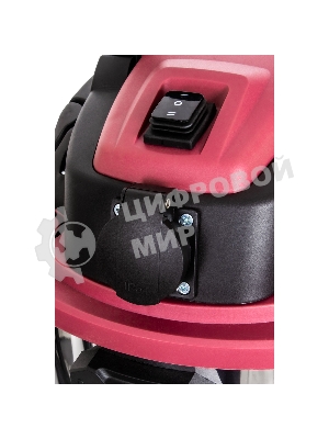 Строительный пылесос Pioneer VC299C серебристый с красным, 1600 Вт, уборка сухая/влажная/выдув, пылесборник бак, 30 л