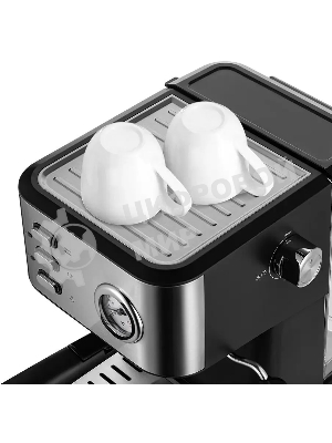 Кофеварка рожковая Kitfort КТ-7293 черный/серебристый, исп. кофе - молотый, 1.5 л, 1050 Вт, 15 Бар.