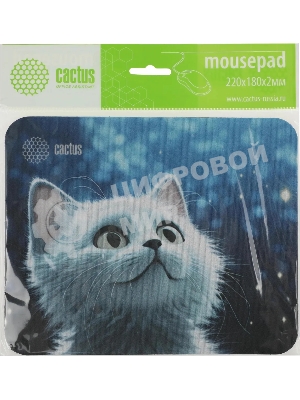 Коврик для мыши Cactus белый Cat 220x180x2мм (CS-MPC-P06XS)