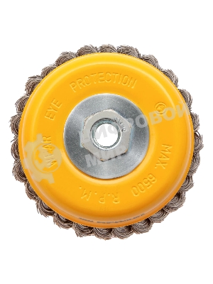 Щетка для УШМ Denzel 125 мм, Чашка, крученая нержавеющая проволока 0,5 мм, М14 746273