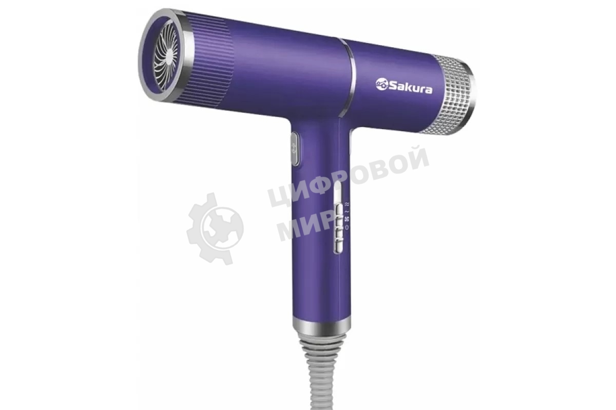 Фен SAKURA SA-4051V фиолетовый/серый, 1600 Вт, компактный