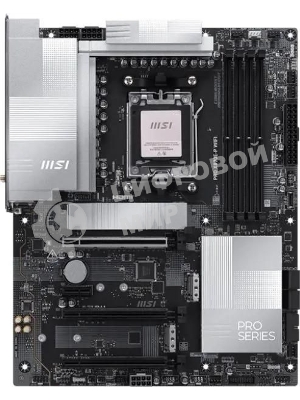 Материнская плата MSI PRO X870E-P WIFI, AM5, AMD X870E, 4xDDR5, 4xSATA, 3xM.2, 1xPCIe 5.0 x16, 1xPCIe 4.0 x4, 1xPCIe 3.0 x1, 1xHDMI, 1x5Gb LAN, Wi-Fi 7, Bluetooth 5.4, 1xUSB-C 20Gbps, 1xThunderbolt 4, 2xUSB-A 10Gbps, 2xUSB-A 5Gbps, 4xUSB-A 2.0, 3x3.5 мм, 7.1, ATX