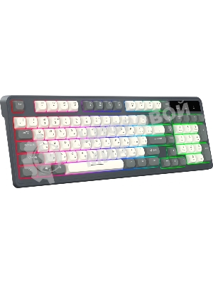 Клавиатура Oklick 731G проводная, USB Type-A, серый/белый