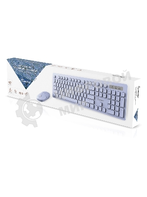 Комплект клавиатура+мышь Smartbuy 105AG беспроводной, USB, 1200 DPI, лаванда