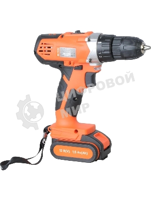Дрель-шуруповерт СОЮЗ ДШС-12-2К-ПРОМО, 12 В, 1,5 Ач, 30 Нм, щеточный