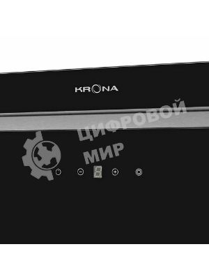 Вытяжка встраиваемая Krona Selina 600 Glass S черный, 52 см, 1300 куб. м/ч, 61 дБ