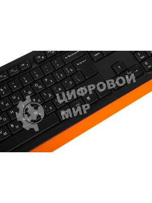 Комплект клавиатура+мышь A4Tech FStyler F1010 проводной, USB, 1600 DPI, чёрный/оранжевый