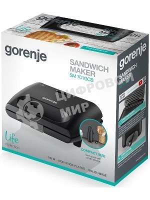 Гриль электрический Gorenje SM701GCB 700Вт черный