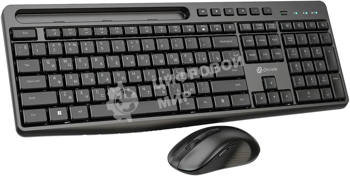 Комплект клавиатура+мышь Oklick S275W беспроводной, USB, 1600 DPI, чёрный