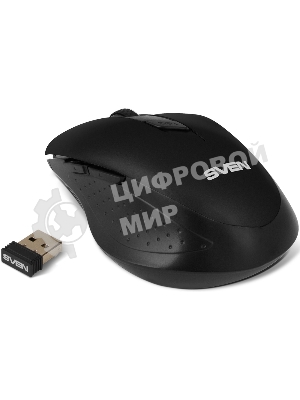 Мышь беспроводная SVEN RX-425W черный, 1600 dpi, радиоканал, USB, кнопки - 6