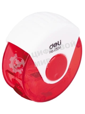 Точилка для карандашей ручная Deli E0554 1 отверстие пластик ассорти европодвес