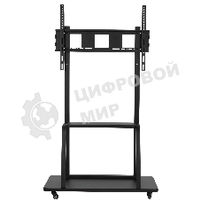 Мобильная стойка Wize Pro M86 для широкоформатных и интерактивных панелей 42 90, Max VESA 800x600 мм, высота 183 см, вертикальная регулировка, полка для медиаплеера, до 150 кг, черный