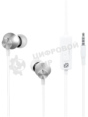 Проводные наушники Oklick HS-S-240 белый, внутриканальные, Jack 3.5 мм
