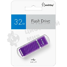 Флешка USB Smartbuy Quartz Violet (SB32GbQZ-V), 32Gb, USB 2.0, R/W 25/15, фиолетовый