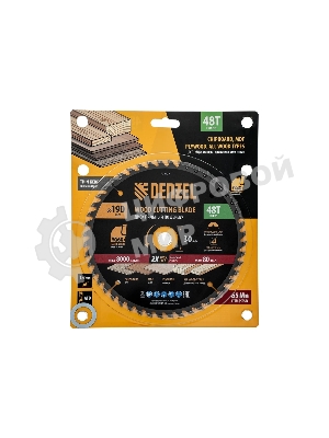 Пильный диск по дереву Denzel ф190 х 30 мм, 48 зубьев, тонкий