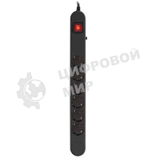 Сетевой фильтр Ippon NF-EU-3-10 3 м, 6 розеток, черный, коробка