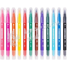 Фломастеры Deli EC151-12 Color Emotion 12 цветов, пластиковая коробка (12шт)