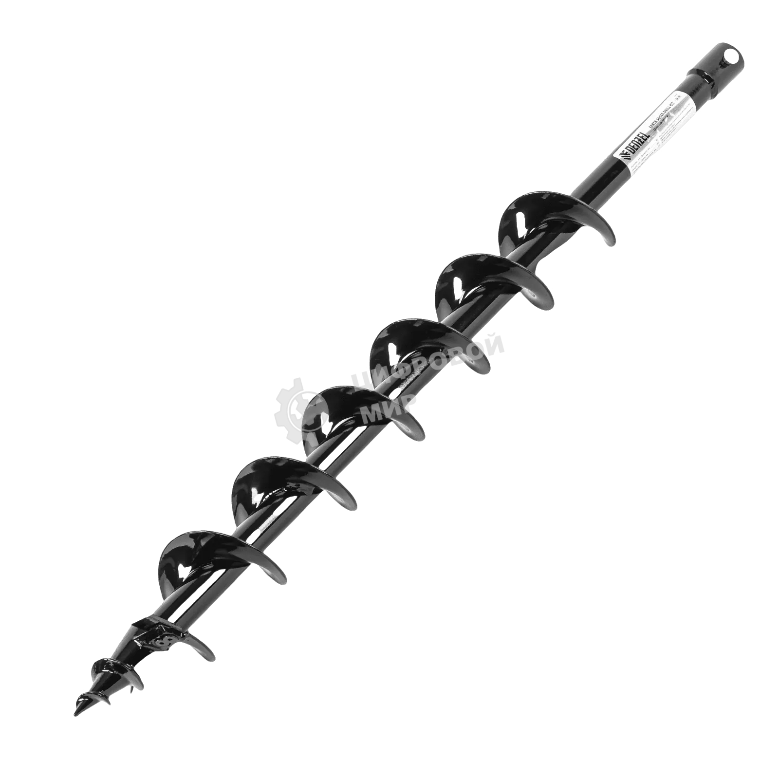 Шнек для грунта Denzel ER-80, диаметр 80 мм, длина 800 мм, соединение 20 мм, съемный нож