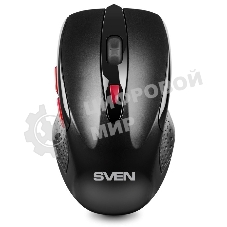 Мышь беспроводная SVEN RX-450W черный, 3200 dpi, радиоканал, USB, кнопки - 6
