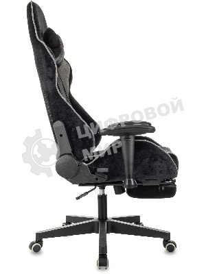 Кресло Zombie Drift/F черный/серый, экокожа, 120 кг, механизм качания, подставка для ног