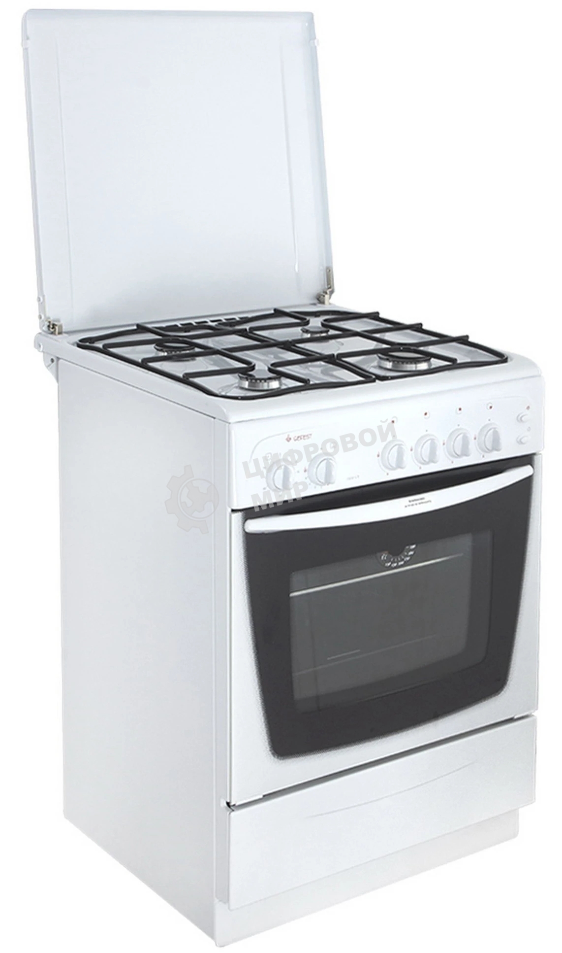 Плита газовая Gefest ПГ 1200 С5 белый, конфорок 4 шт, духовка 63 л, 60 см x 85 см x 60 см