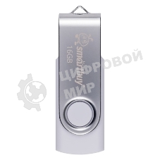 Флешка USB Smartbuy Twist White (SB016GB2TWW), 16Gb, USB 2.0, R/W 15/5, белый/серебристый