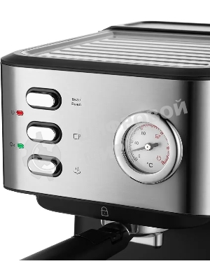 Кофеварка рожковая Kitfort КТ-7293 черный/серебристый, исп. кофе - молотый, 1.5 л, 1050 Вт, 15 Бар.