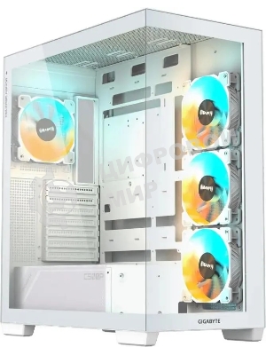 Компьютерный корпус Gigabyte GB-C500PI ST белый без БП ATX 3x120мм 6x140мм 2xUSB 3.0 1xUSB3.1 audio bott PSU