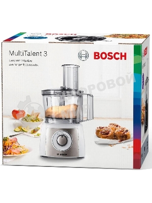 Кухонный комбайн Bosch MCM3501M 800 Вт, Скорости: 2, Блендер 1 л, Чаша 2.3 л, черный/серебристый