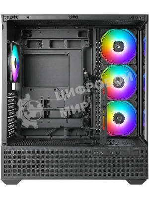 Компьютерный корпус Azza TIARA черный без БП ATX 4x120мм 2xUSB 3.0 1xUSB3.1 audio bott PSU