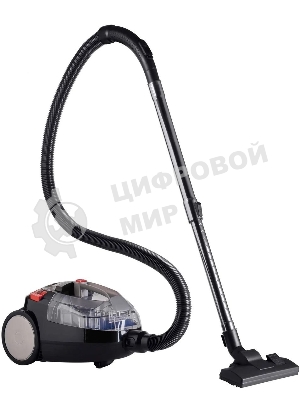 Пылесос Hyundai HYV-C3077 черный, 380/2000 Вт, уборка сухая, пылесборник контейнер 1.5 л