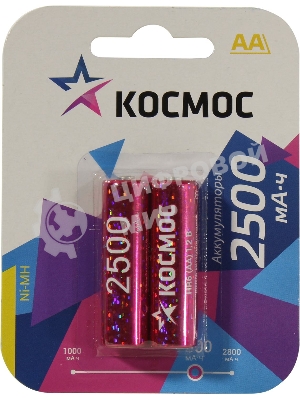 Аккумулятор Космос R6 NI-MN 2500 мАч BP-2 (ЦЕНА за 1 аккум., в блистере - 2 шт.)