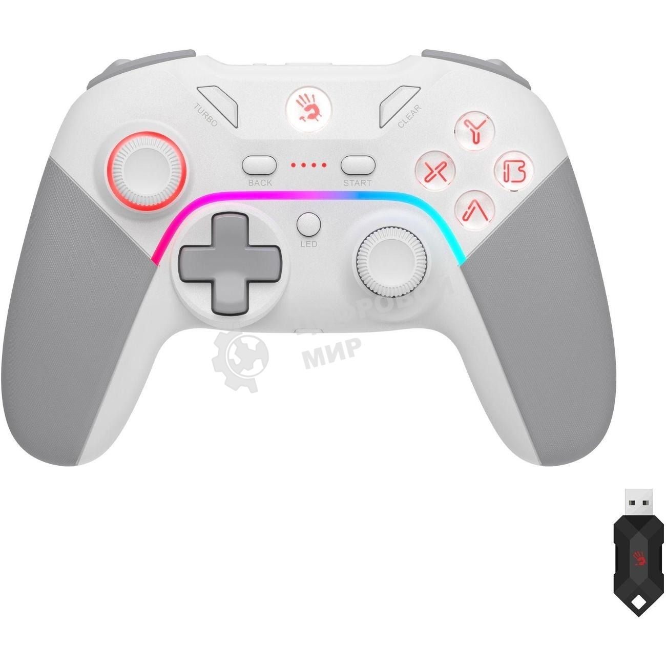 Геймпад A4Tech Bloody GPW70 Sports белый USB Беспроводной виброотдача обратная связь