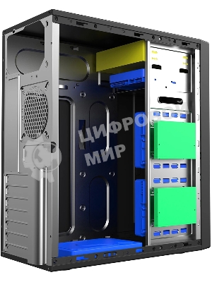 Компьютерный корпус без блока питания Foxline FL-301, ATX, 4xUSB 2.0, HDA, w/o FAN, w/o PSU, no PowerCord, w/DVD-RW installed