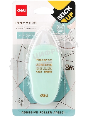 Клеющий роллер Deli EA49201 прозрачный блистер 6мм x 8м Macaron
