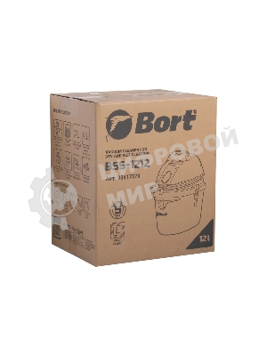 Строительный пылесос Bort BSS-1212 (93417579) синий, 220/1200 Вт, уборка сухая/влажная, пылесборник мешок/контейнер, 12 л
