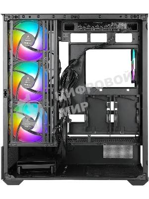 Компьютерный корпус Azza TIARA черный без БП ATX 4x120мм 2xUSB 3.0 1xUSB3.1 audio bott PSU