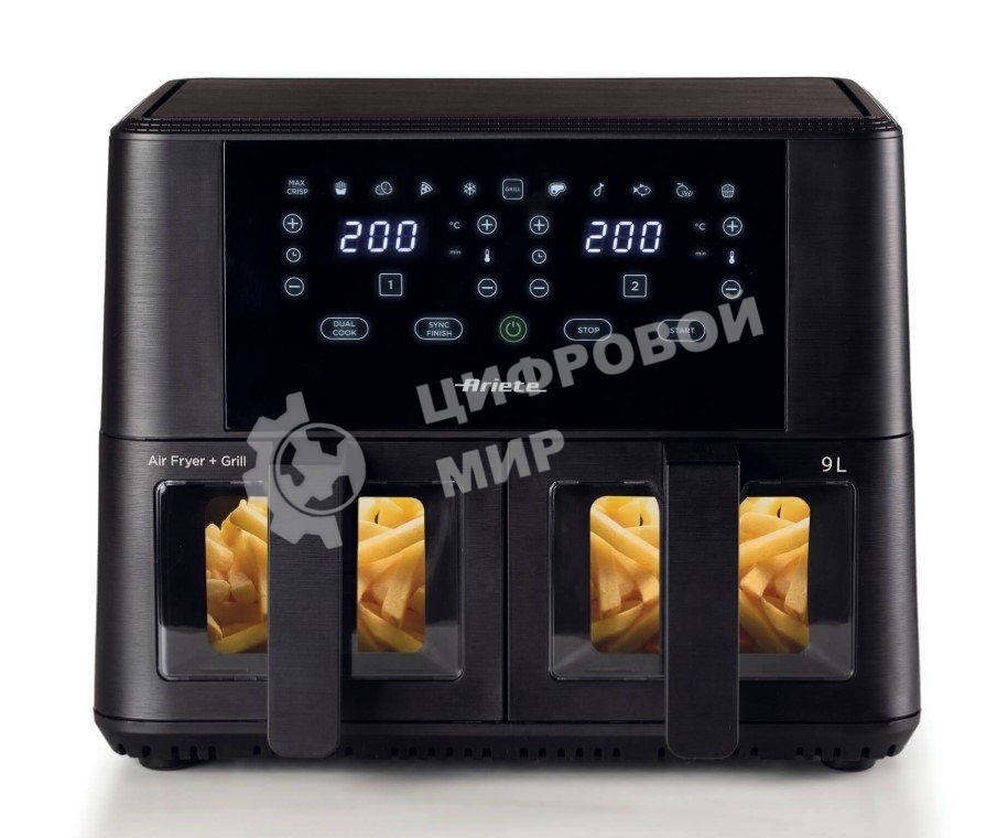 Аэрофритюрница Ariete 4631/00 черный, 2400 Вт, 9 л, сенсор, 11 программ