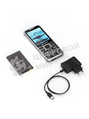 Мобильный телефон Maxvi X10i серебристый металлик