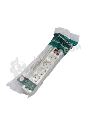 Сетевой фильтр Гарнизон ECL-5-W-1.4, 5 р, 10А, 1.4 м, ур.защиты 4, белый, пакет