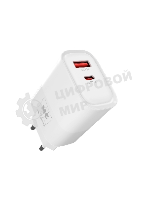Сетевое зарядное устройство MORE CHOICE (4620202555595) NC82 1USB+1Type-C 3.0A PD 35W+QC3.0, белый