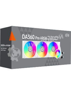 Система охлаждения Water Cooling System PCCooler DA360 Pro ARGb WH (300W, 360мм, белый, ARGb/Fans: 3x120мм, 75.8CFM, 33.7dBA, 2200RPM/Pump height 57мм, 28dBA, 3000RPM, Rad thickness 27мм/S: 1851, 1700, 1200, 20XX, 115X, AM5, AM4)