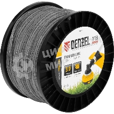 Леска для триммера Denzel двухкомпонентная, зубчатый квадрат, 3,0 мм х 113 м, на DIN кат. EXTRA CORD