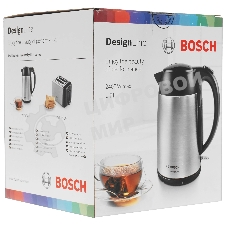 Чайник электрический Bosch TWK3P420 1.7 л, 2400 Вт, черный (корпус: нержавеющая сталь)