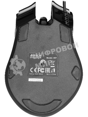 Мышь проводная A4Tech X87 черный, 2400 dpi, USB, кнопки - 8