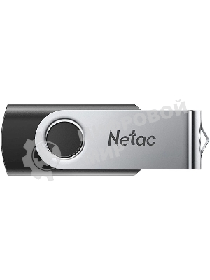 Флешка USB Netac U505 (NT03U505N-004G-20BK), 4Gb, USB 2.0, R/W 70/30, черный/серебристый