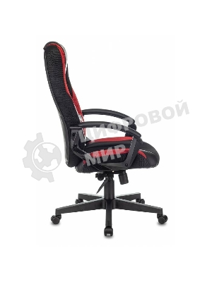 Кресло Zombie 9 черный/красный, экокожа, 120 кг, механизм качания