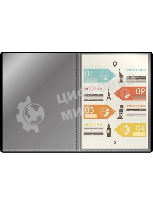 Папка с 30 прозрачными вкладками Silwerhof Eco A4, пластик, 0.5мм, черный