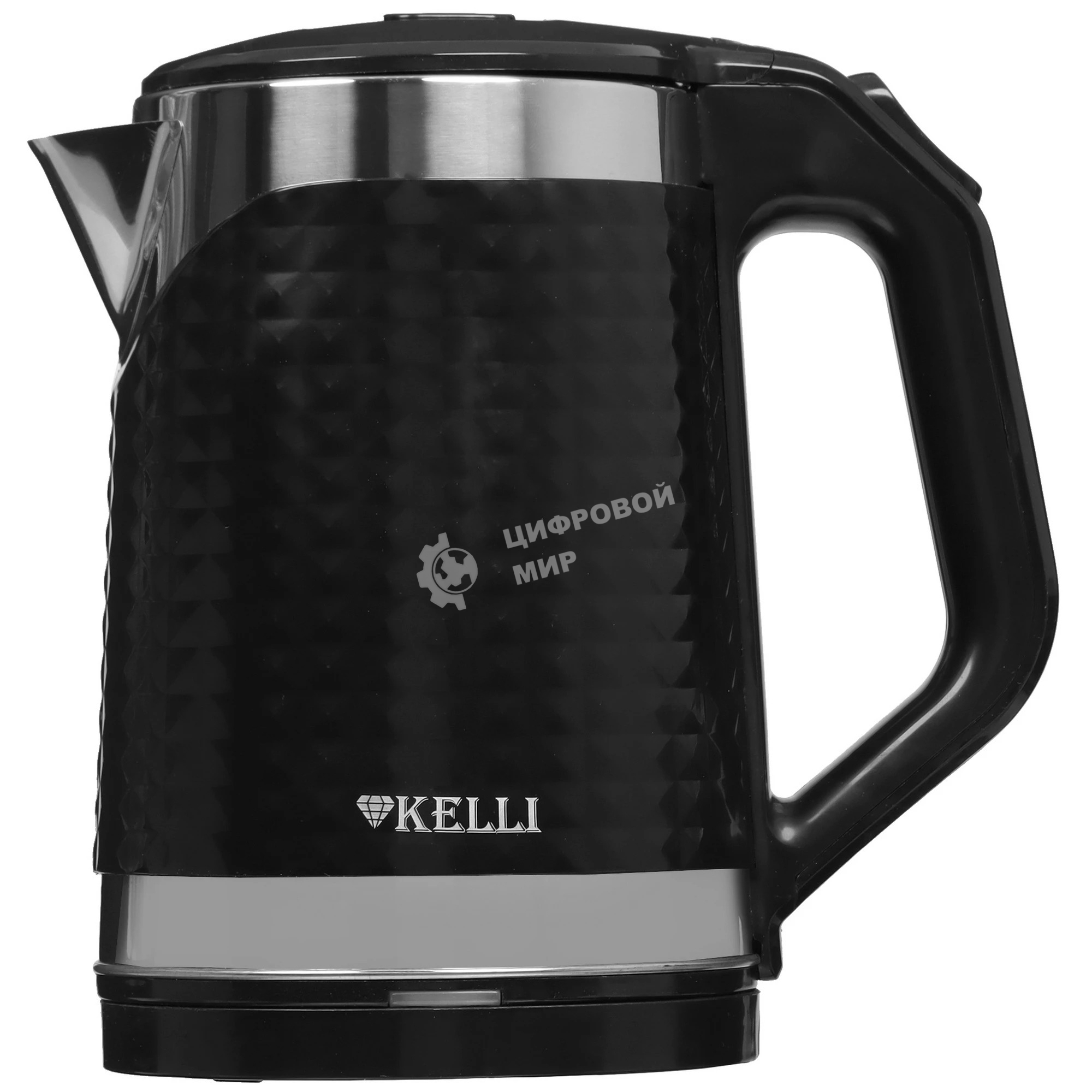 Чайник электрический Kelli KL-1372B 1.8 л, нержавейка+пластик, черный (12)