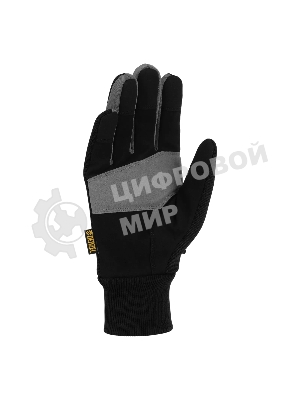 Перчатки универсальные Denzel двойные, работа с сенсорным экраном, вязаная манжета, размер 8